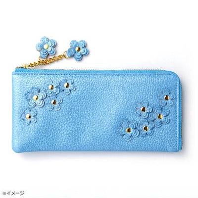 「スリムレザー財布 ペールブルー」