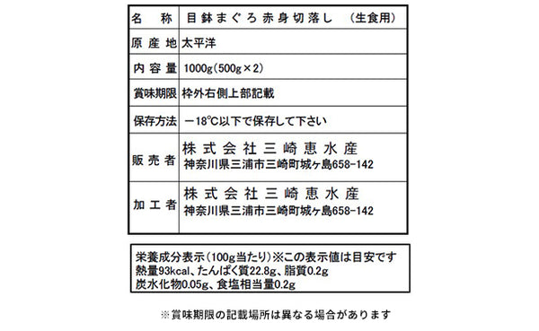 「三崎まぐろ 赤身切落とし」